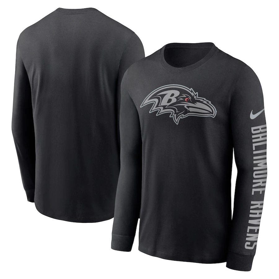 Men's Baltimore Ravens Black Long Sleeve T-Shirt Men's Baltimore Ravens Black Long Sleeve T-Shirt